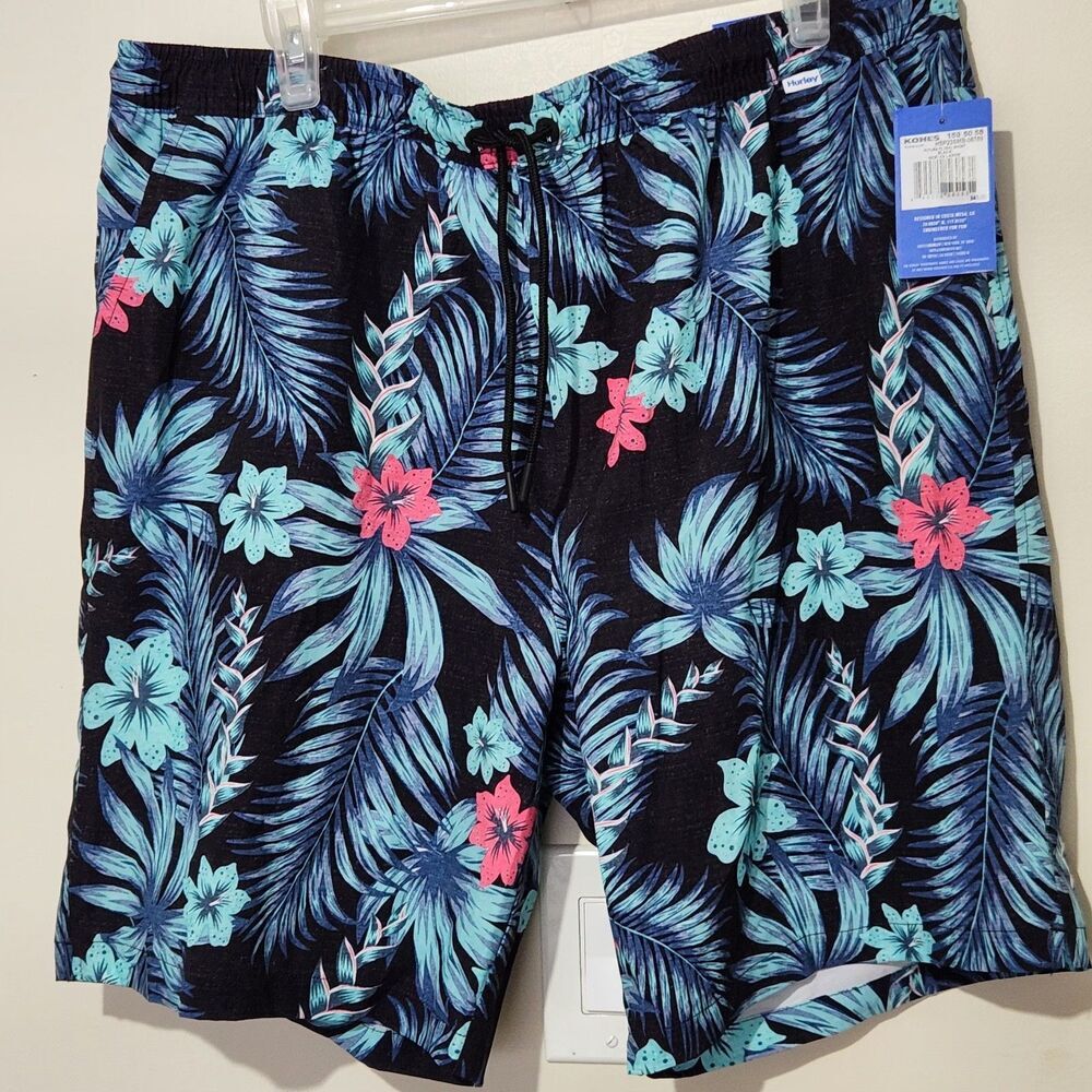 Hurley Swim Shorts For Men Size XXL Tropical Water Repellent UPF 50+ Stretch